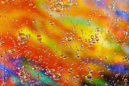 Colorful background with bubbles. Abstract background. Close up.