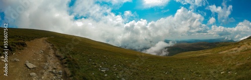 beautiful clouds seen from the top of the mountain 