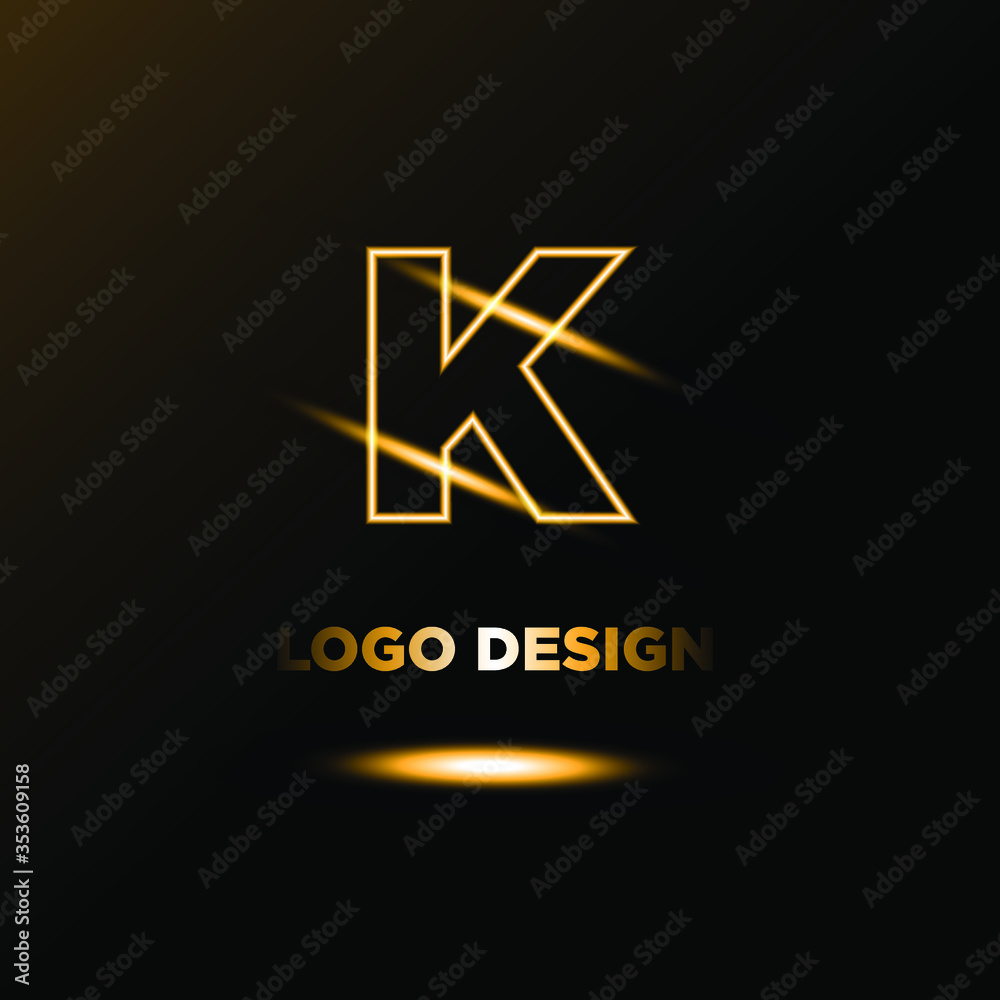 Unique modern creative elegant luxurious artistic black and gold color K initial based letter icon logo. Unique modern creative elegant luxurious artistic black and gold color K initial based letter icon logo.