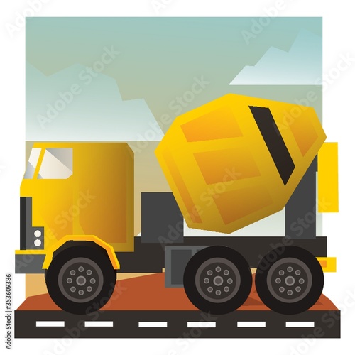 Cement mixer at construction site