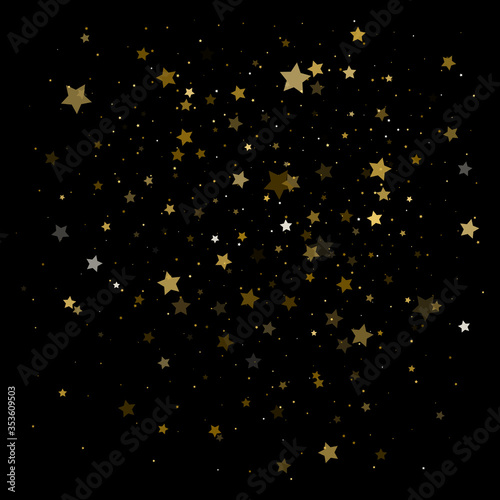 Gold stars. Confetti celebration. Vector