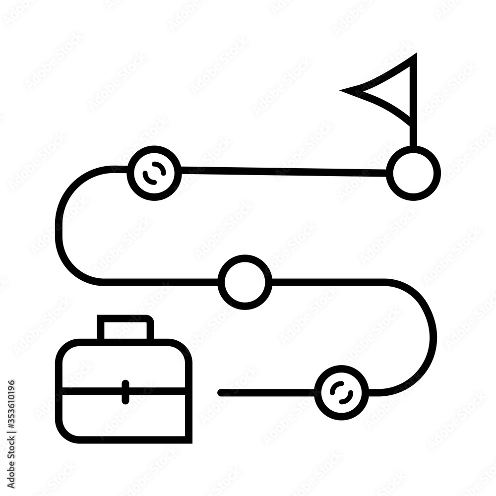 curved path with paragraphs home and work icon curved path with paragraphs home and work icon