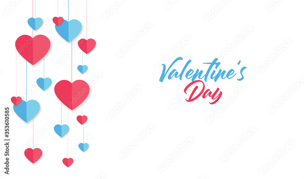 Paper heart, paper banner, party card, happy valentine's day, love card, white background, happy birthday celebration background vector illustration Paper heart, paper banner, party card, happy valentine's day, love card, white background, happy birthday celebration background vector illustration