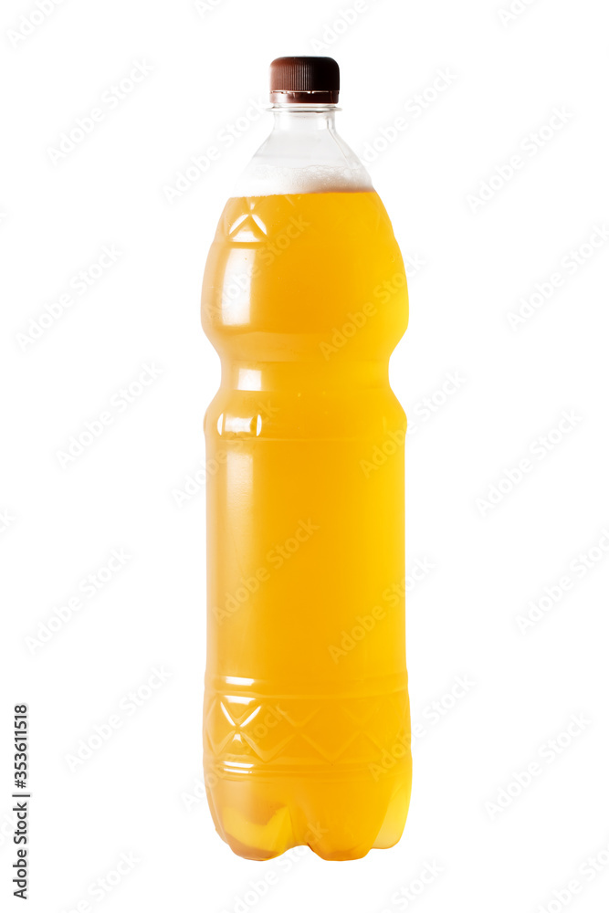 Beer in a plastic bottle isolated on a white background. Beer in a plastic bottle isolated on a white background.