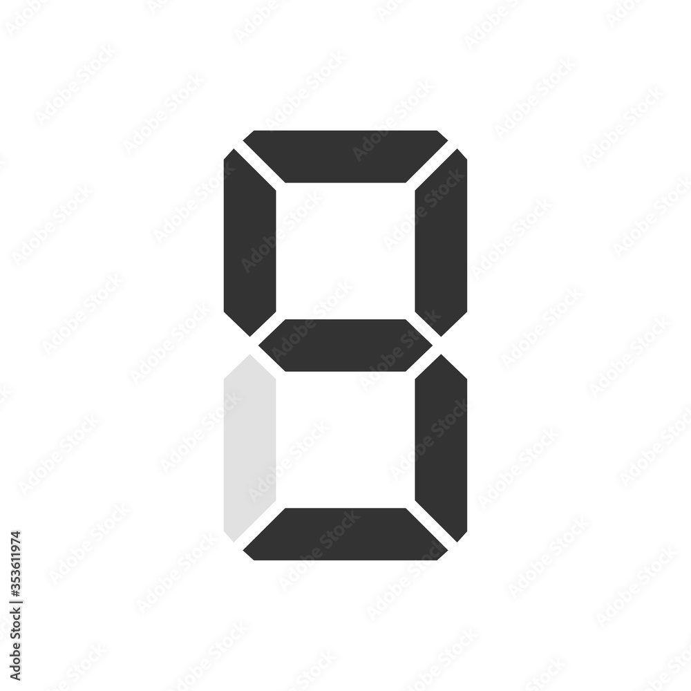 Digital clock number 9. Led digit 9. Nine. Electronic figures. Vector illustration. Digital clock number 9. Led digit 9. Nine. Electronic figures. Vector illustration.