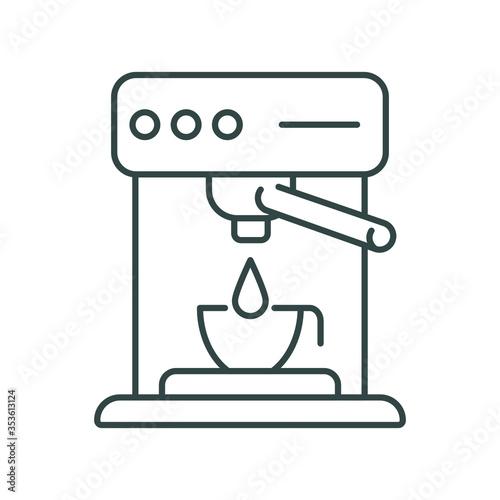 espresso coffee machine, line icon