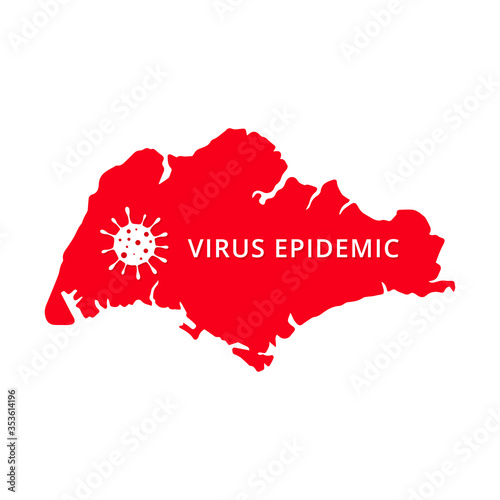 Singapore Virus Epidemic country of Asia, Asian map illustration, vector isolated on white background