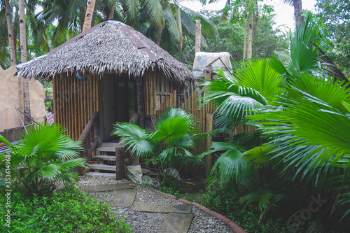 Remote wooden house in the jungle of Bohol, Philippines