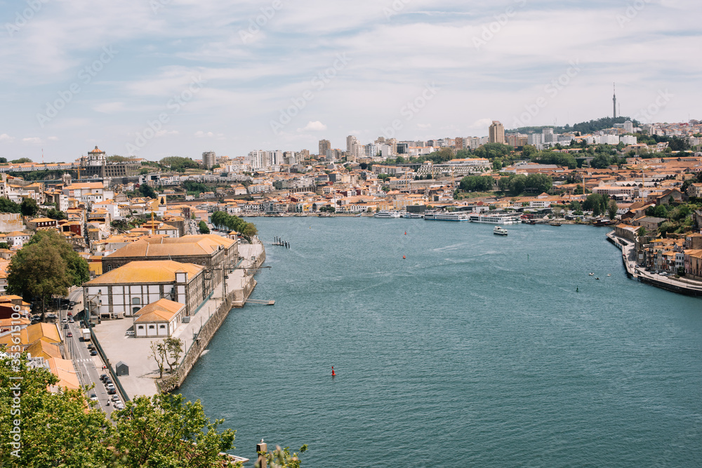 Porto/Portugal-06.18.2019: beautiful view on sunny Porto, Portugal 