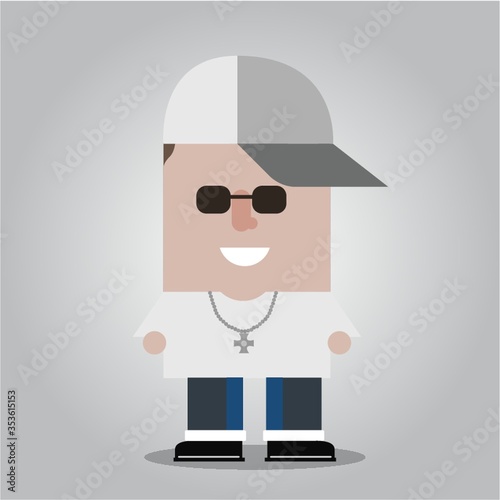 Man wearing cap and sunglasses