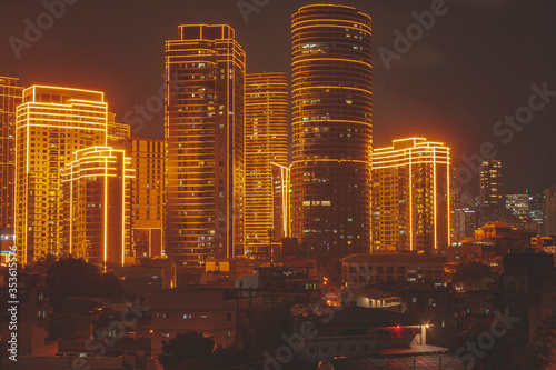 Metro Manila, Philippines at night with lots of lights
