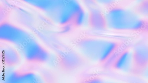Animated 3D abstract holographic liquid background. Iridescent psychedelic fluid shape with waves. Colorful fluid abstraction flow. 4K 3d rendering seamless looping animation.