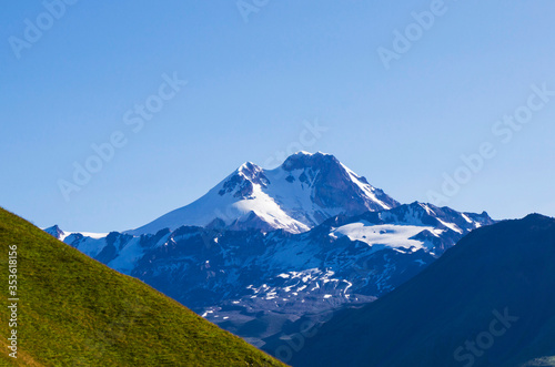 Amazing and beautiful mountain range landscape  snow  peak and hill.