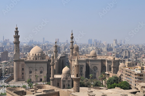 Mosques of Sultan Hassan and ar-Rifa, view from the Citadel of Saladin, Cairo