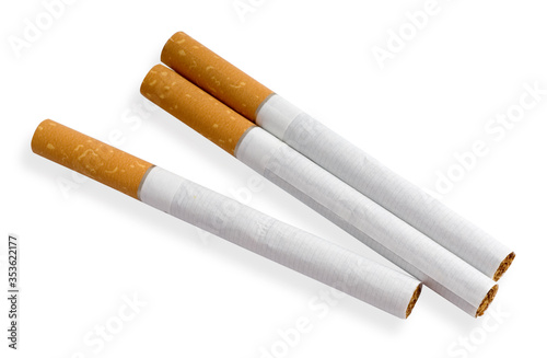 classic filter cigarettes isolated on white background