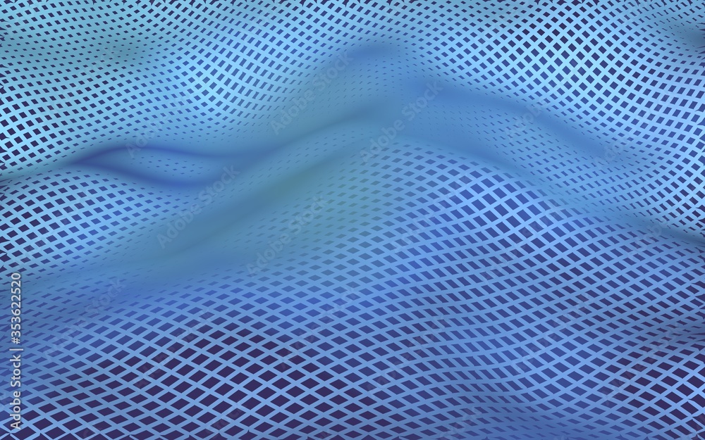 Abstract landscape on a purple-blue background. Cyberspace grid. Hi tech network. 3D illustration Abstract landscape on a purple-blue background. Cyberspace grid. Hi tech network. 3D illustration