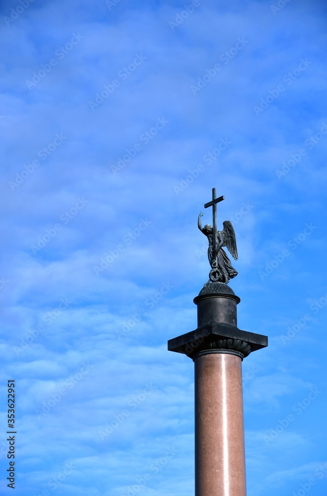 Statue of angel, Alexanders column in St petersburg, Russia Statue of angel, Alexanders column in St petersburg, Russia
