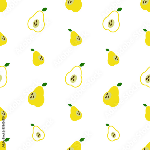 A seamless pattern with yellow pears.