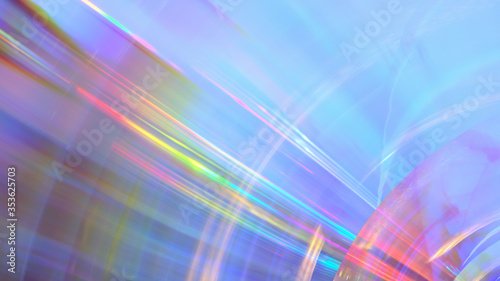 Transparent Rainbow refraction Glass. Holographic Rainbow foil