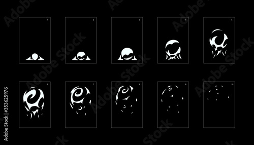 Explosion Smoke effect. Explosion Animation effect. Animation Sprite sheet for games, cartoon or animation. vector style animation effect 1097.