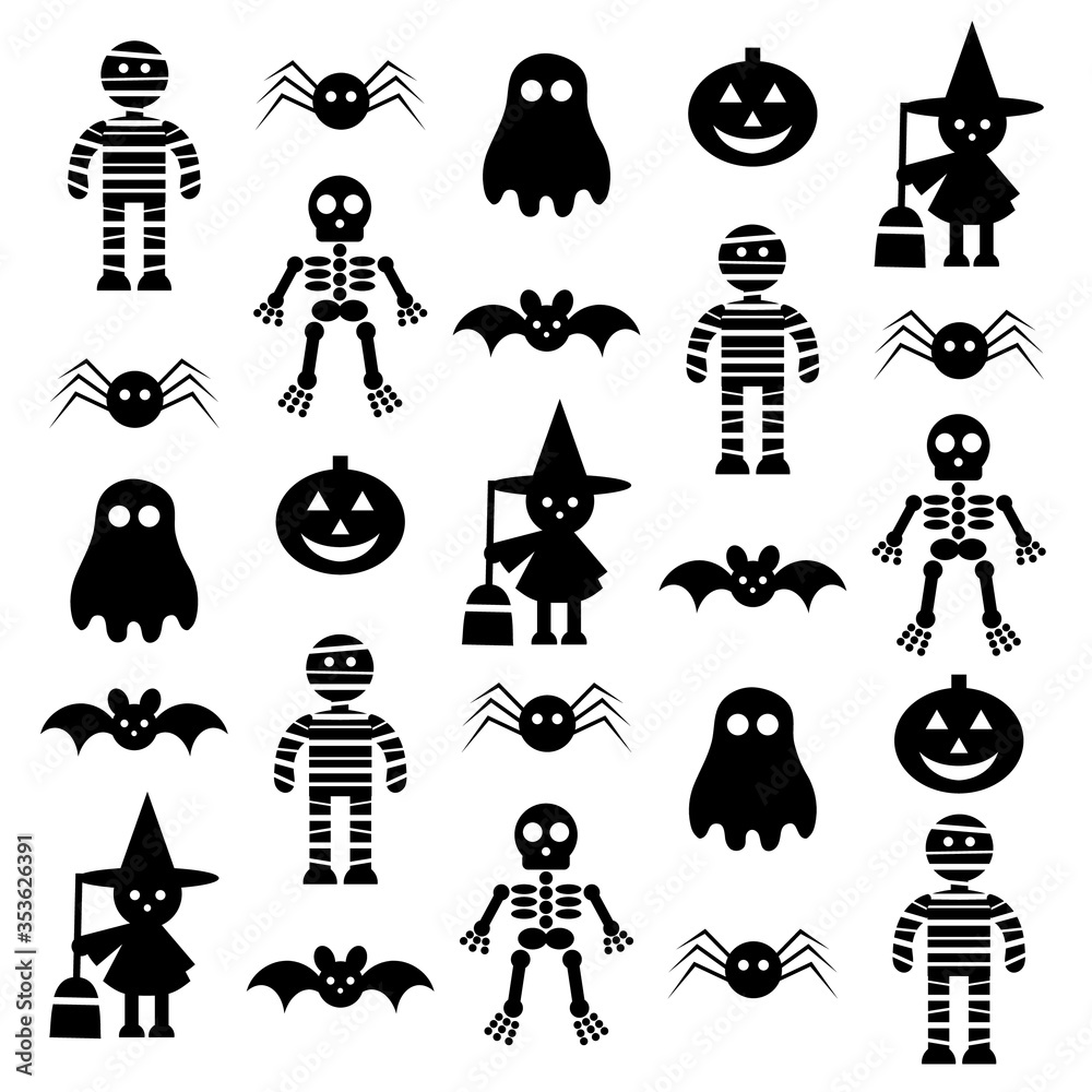 Naklejka premium seamless halloween cartoon pattern