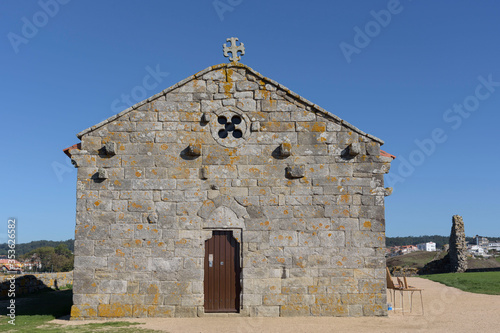 Facade of the Hermitage of La Lanzada in Sanxenxo  Pontevedra  Galicia  Spain  Europe.