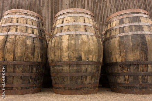 Row of barrels