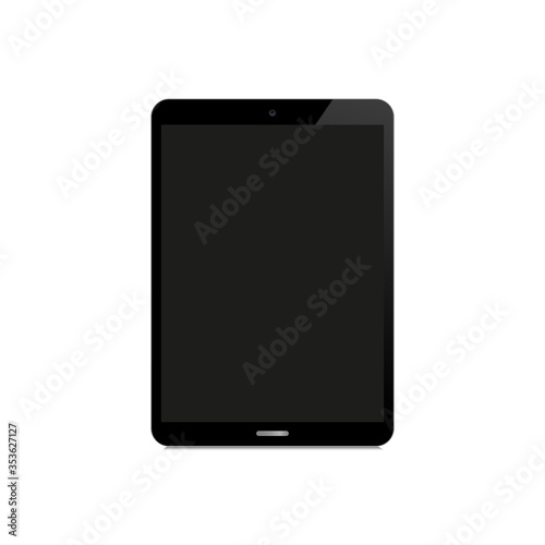 Obraz na płótnie Tablet pc computer with blank black screen. Realistic tablet mockup. w salonie
