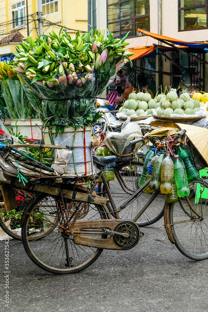typical Vietnamese food and regional healthy dishes with fresh vegetables