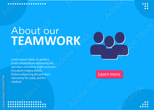 Teamwork landing page banner. Can be used for web banner, infographic.