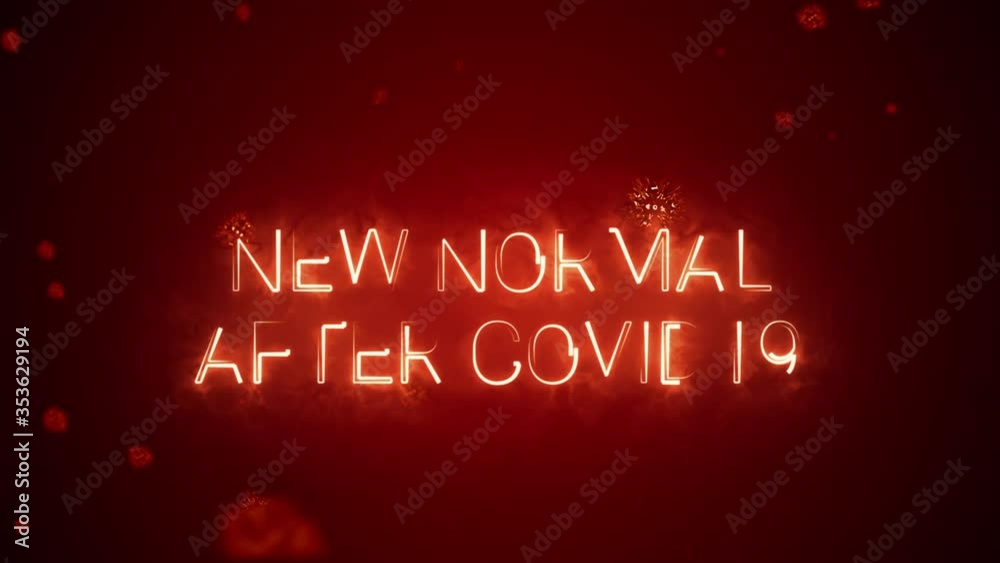 New normal concept. New normal after Covid19 word with abstract 3D coronavirus animation on dark red background, What will be The new normal after COVID-19 concept. The disruption human lifestyle.
New normal concept. New normal after Covid19 word with abstract 3D coronavirus animation on dark red background, What will be The new normal after COVID-19 concept. The disruption human lifestyle.
