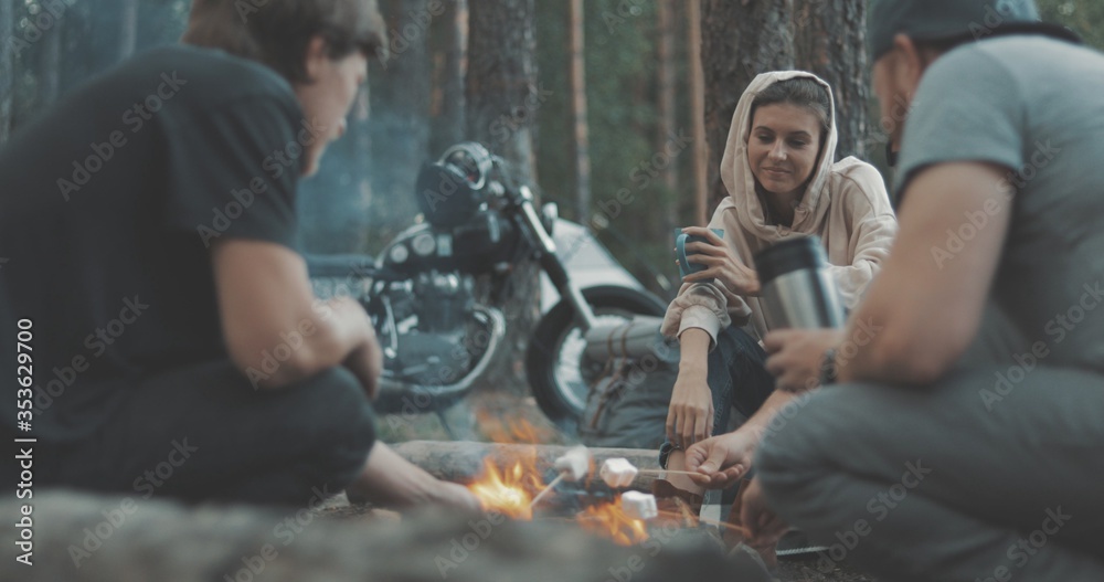 Outdoor camping picnic in forest