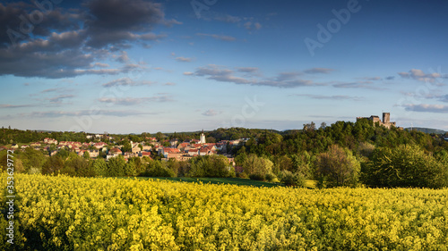 Obraz na płótnie Bolkow Town Panorama, Lower Silesia, Poland w salonie