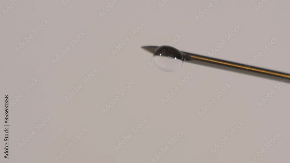 Droplets coming out of a hypodermic needle Droplets coming out of a hypodermic needle