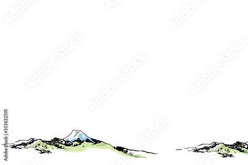 富士山・北斎・模写・遠景