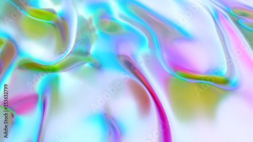 Wallpaper Mural Abstract liquid lava. Trendy Aqua menthe neon waves background. Beautiful 3d render for card, banner, poster, wallpaper, web, print Torontodigital.ca