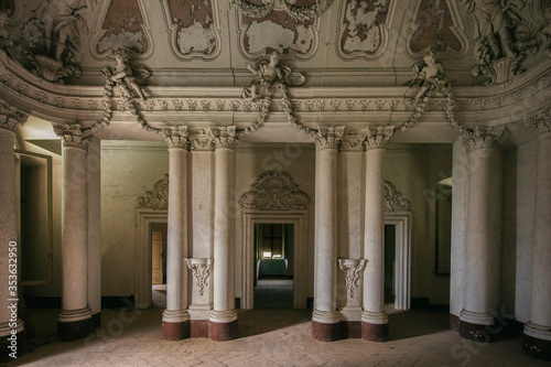 columns in an old italian villa