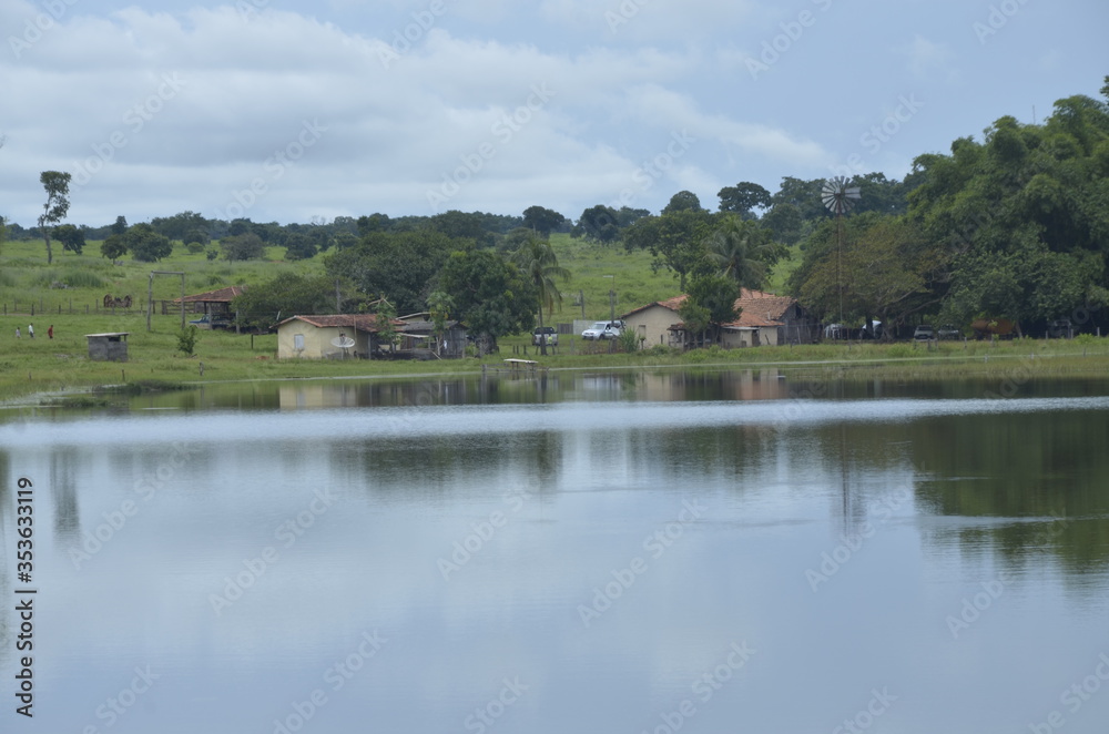 landscape with lake landscape with lake