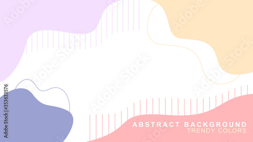 Vector illustration of abstract shapes trendy colors background.