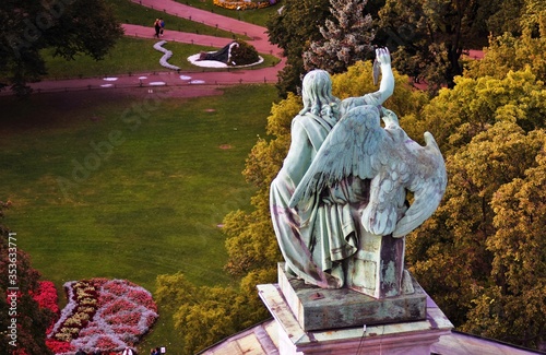 Obraz na płótnie View of historicak city center of Saint-Petersburg, Russia, from the collonade of Saint Isaacs Cathedral. Color photo. w salonie