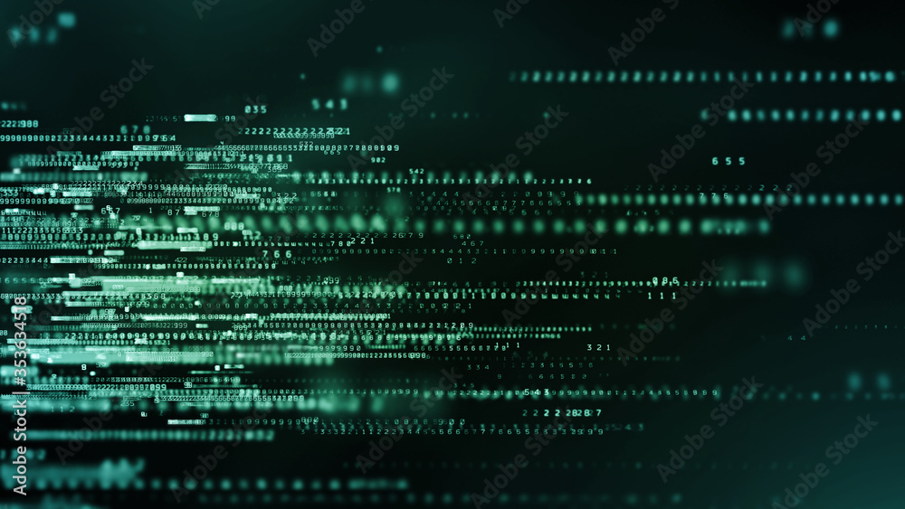 Abstract Technology Background. Binary data and streaming code. Concept illustration