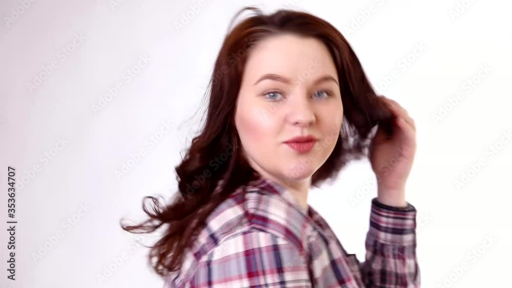 portrait of a girl on a white background with active facial expressions
portrait of a girl on a white background with active facial expressions