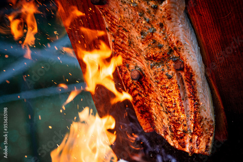 flame-grilled salmon