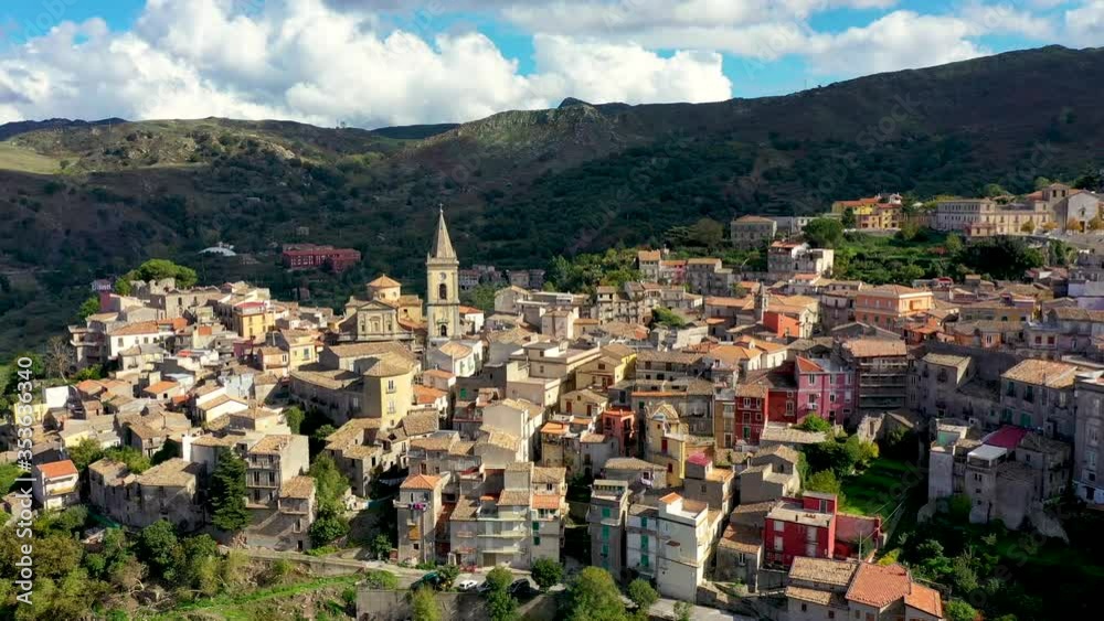 Amazing cityscape of Novara di Sicilia town. Aerial view of Novara di Sicilia, Sicily, Italy, Europe. Mountain village Novara di Sicilia, Sicily, Italy. Amazing cityscape of Novara di Sicilia town. Aerial view of Novara di Sicilia, Sicily, Italy, Europe. Mountain village Novara di Sicilia, Sicily, Italy.