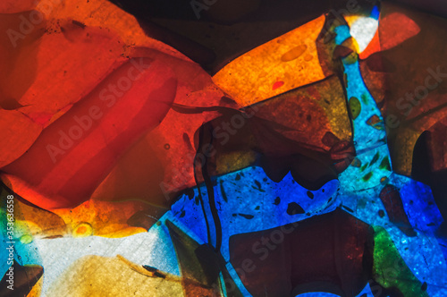 An abstract image consisting of correct and incorrect geometric shapes. Multi-colored tones.