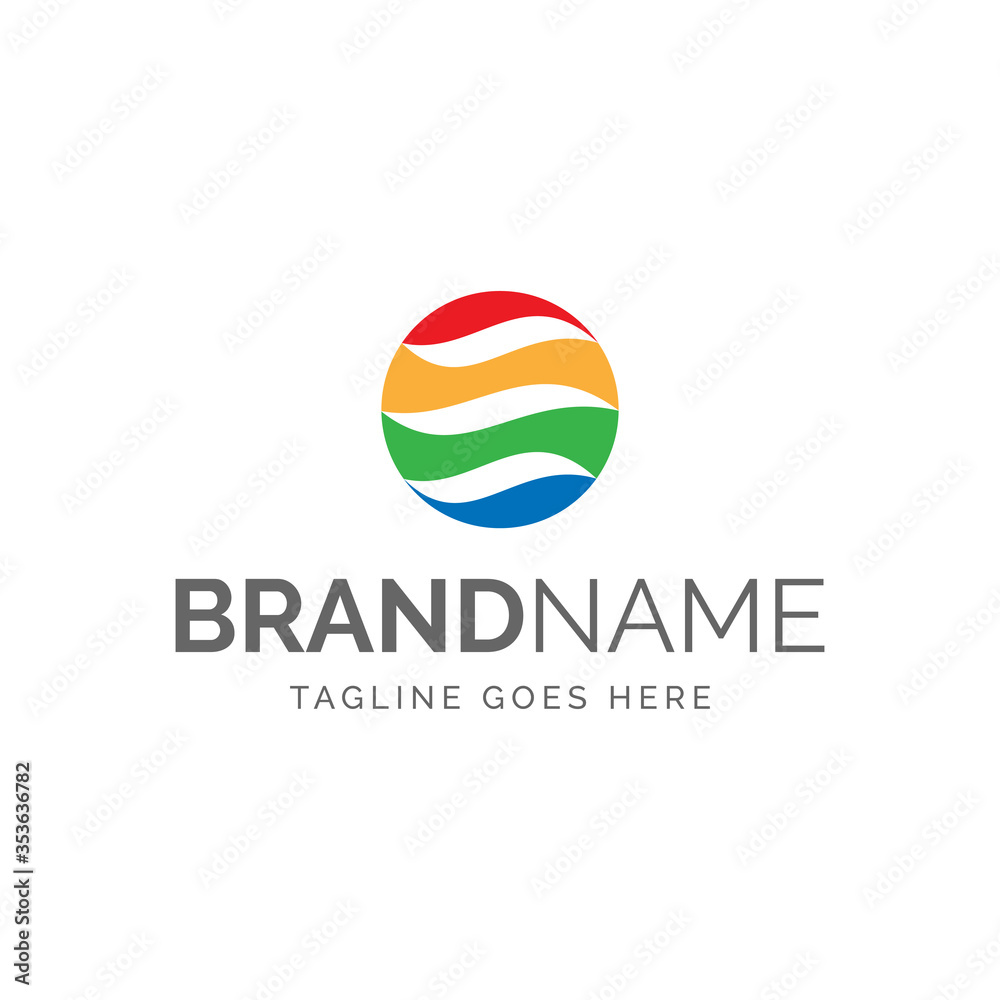 logo of modern abstract wave lines in circle logo of modern abstract wave lines in circle