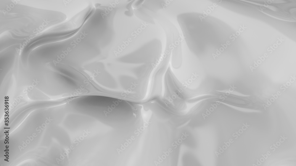 Obraz premium White smooth glossy abstract elegant liquid background. White lava, cream, latex, lacquer, varnish wave.
