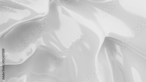 White smooth glossy abstract elegant liquid background. White lava, cream, latex, lacquer, varnish wave.