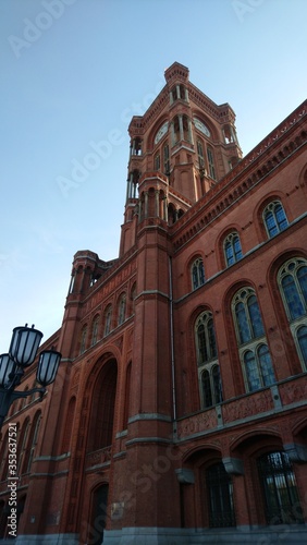Red town hall in Berlin city in Germany