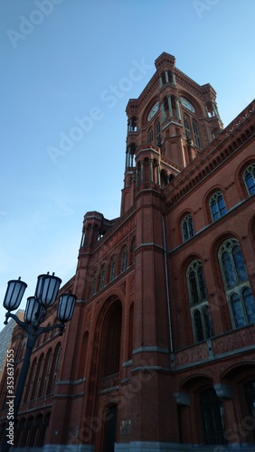 Red town hall in Berlin city in Germany